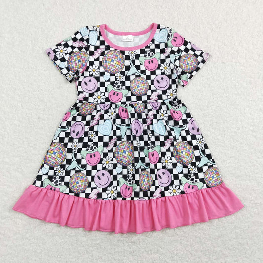 GSD0757 Valentine Love Pink Girls Short Sleeve Dresses