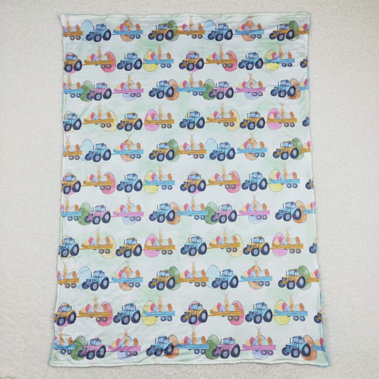 BL0117 Blue easter rabbit Print Blanket