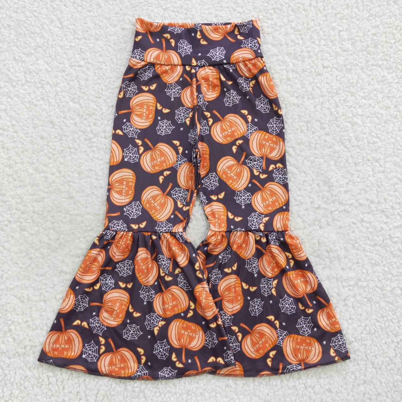 P0231 Halloween Pumpkin Girls Legging Long Pants Bell Bottom