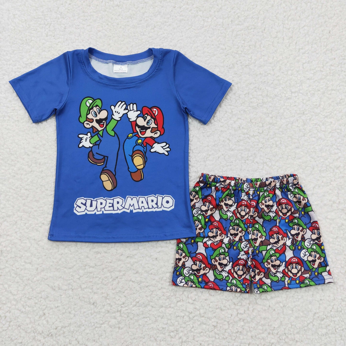 BSSO0258 Blue Green Red Super Boys Short Sleeve Shorts Outfits