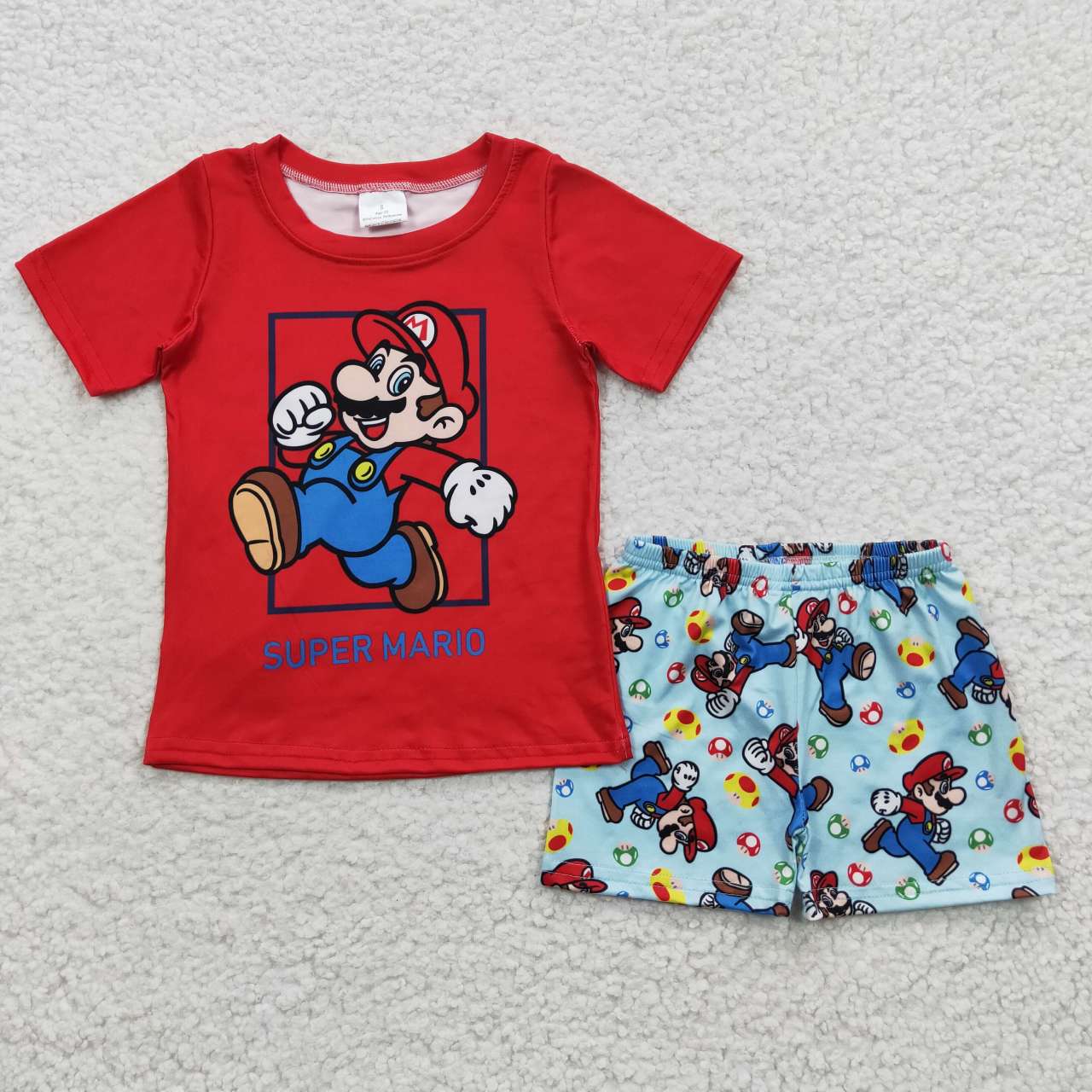 BSSO0259 Blue Green Red Super Boys Short Sleeve Shorts Outfits