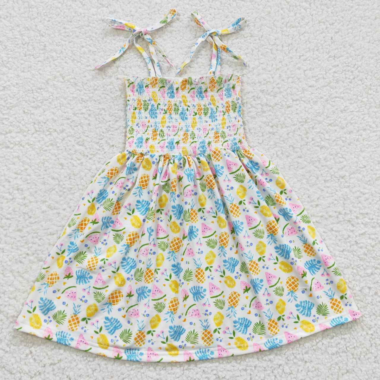 GSD0374 Green Floral Girls Short Sleeve Dresses