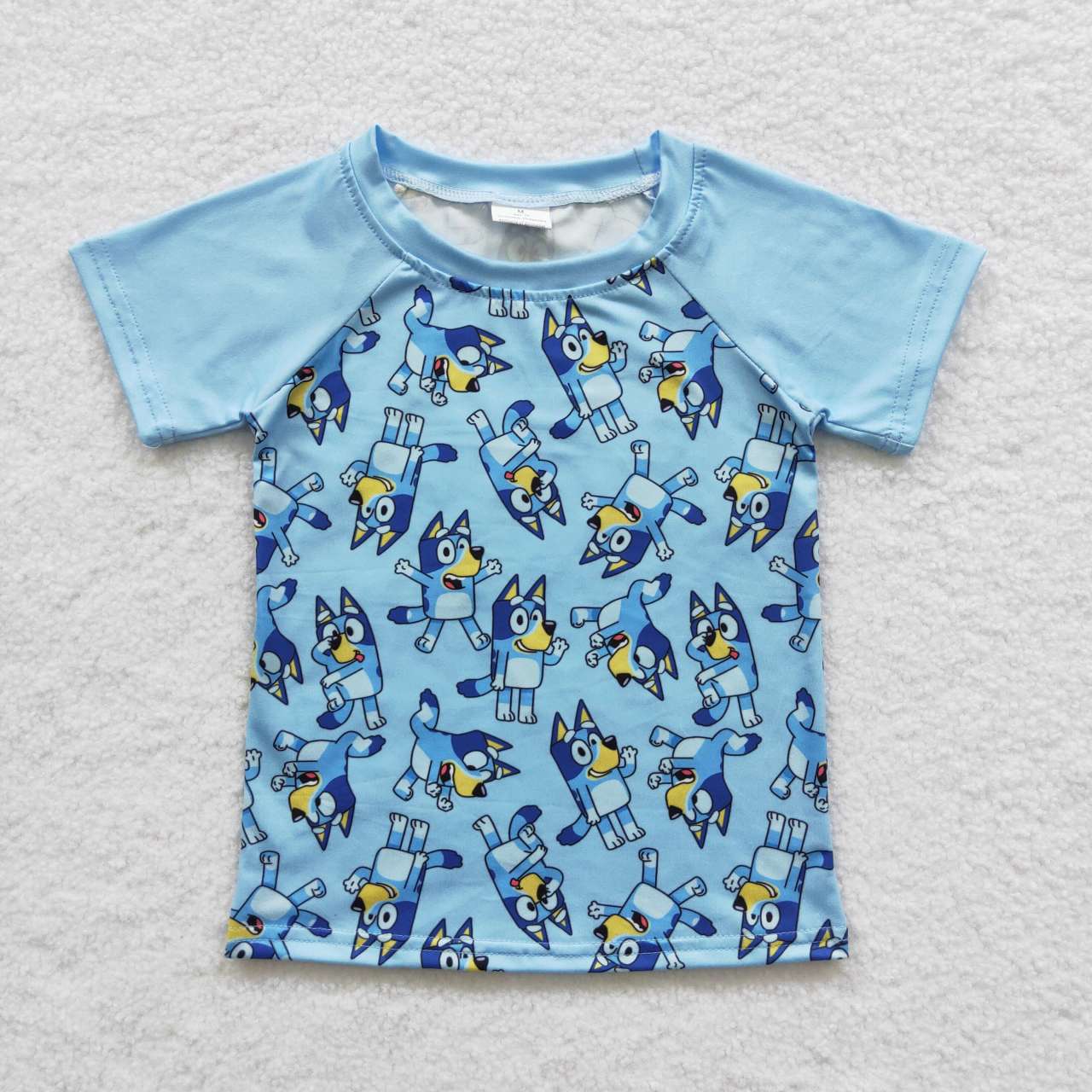 BT0226 Blue Dog Cartoon Boys Short Sleeve Top T-shirts