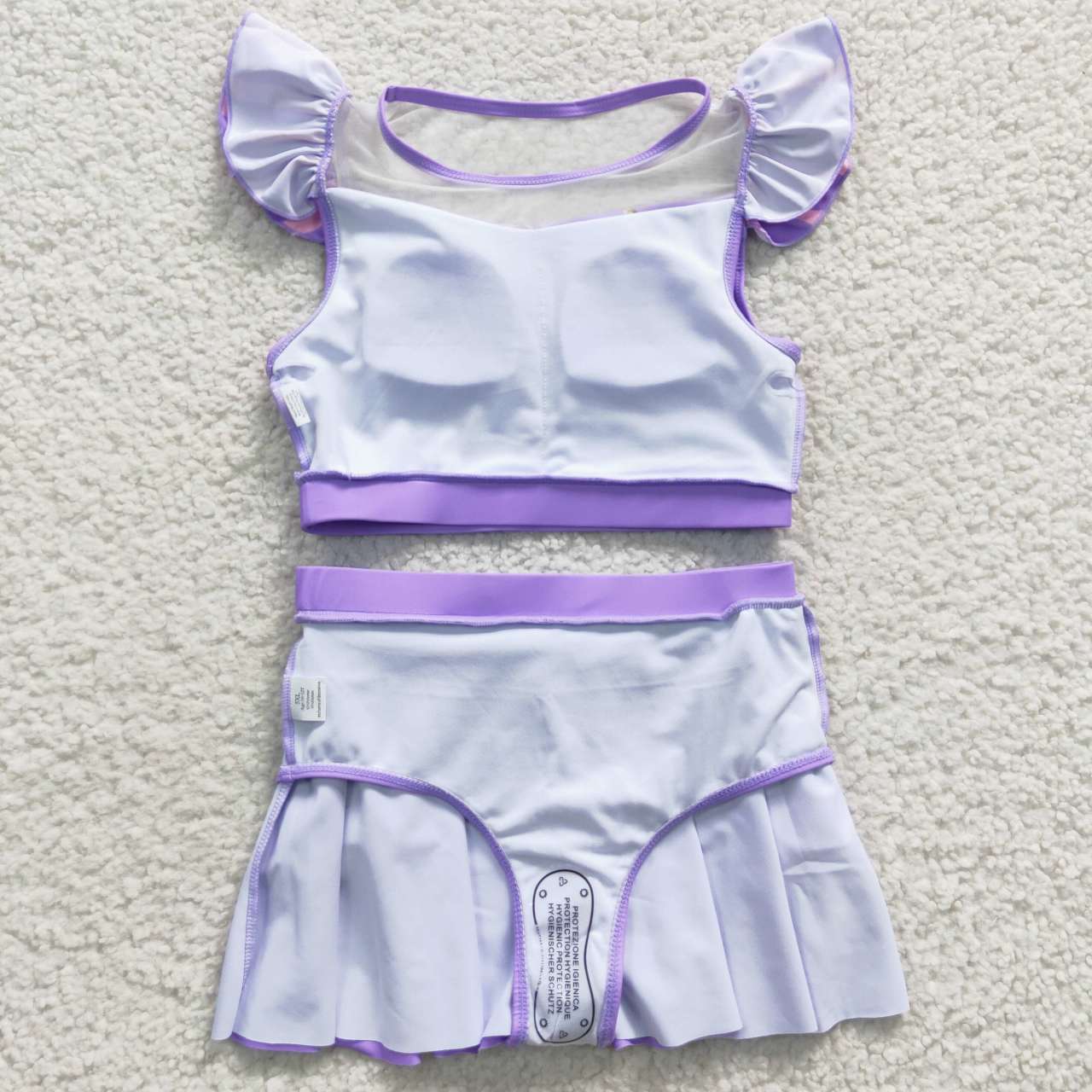 S0145 Purple Pink Girls Swimming Bathing Suits Swimsuits