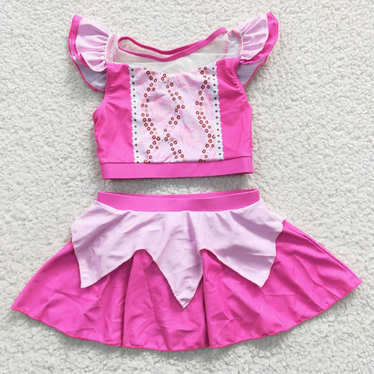 S0146  Pink Girls Swimming Bathing Suits Swimsuits