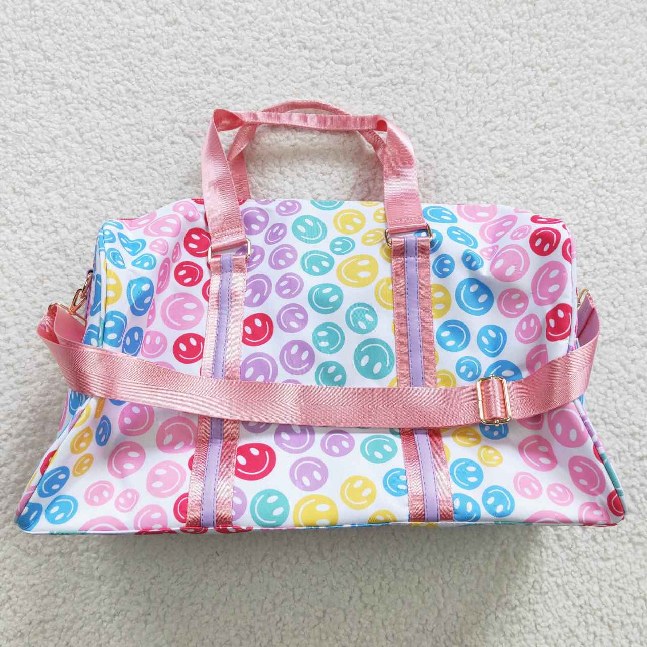 BA0068 Pink Emoji Smile Print Little Bag Bagpack