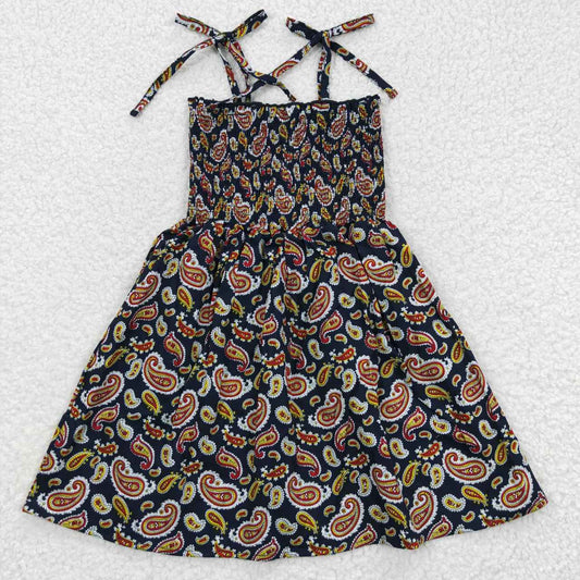 promotion RTS  GSD0368 Red Floral Girls Short Sleeve Dresses