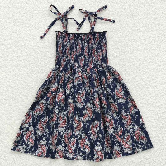 GSD0366 Black Floral Girls Short Sleeve Dresses