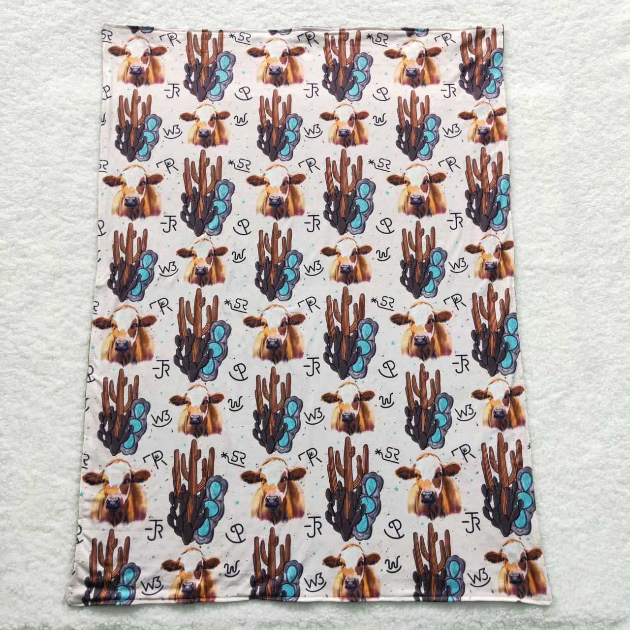 BL0050 Brown Highland Cows Heifer Print Blanket