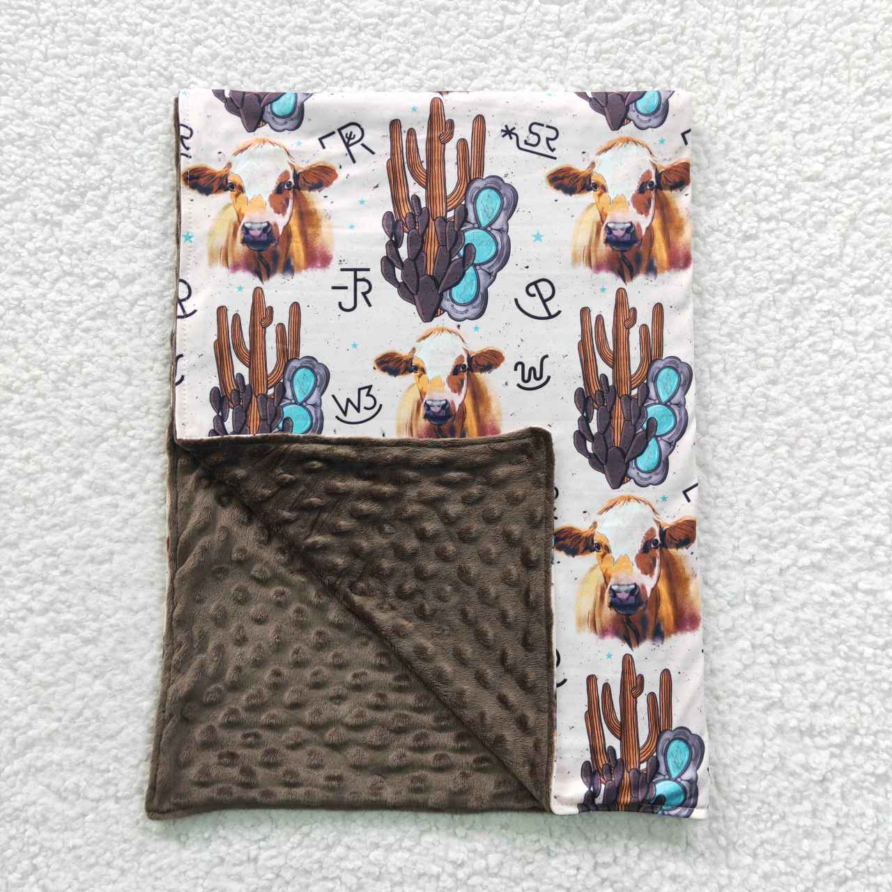 BL0050 Brown Highland Cows Heifer Print Blanket