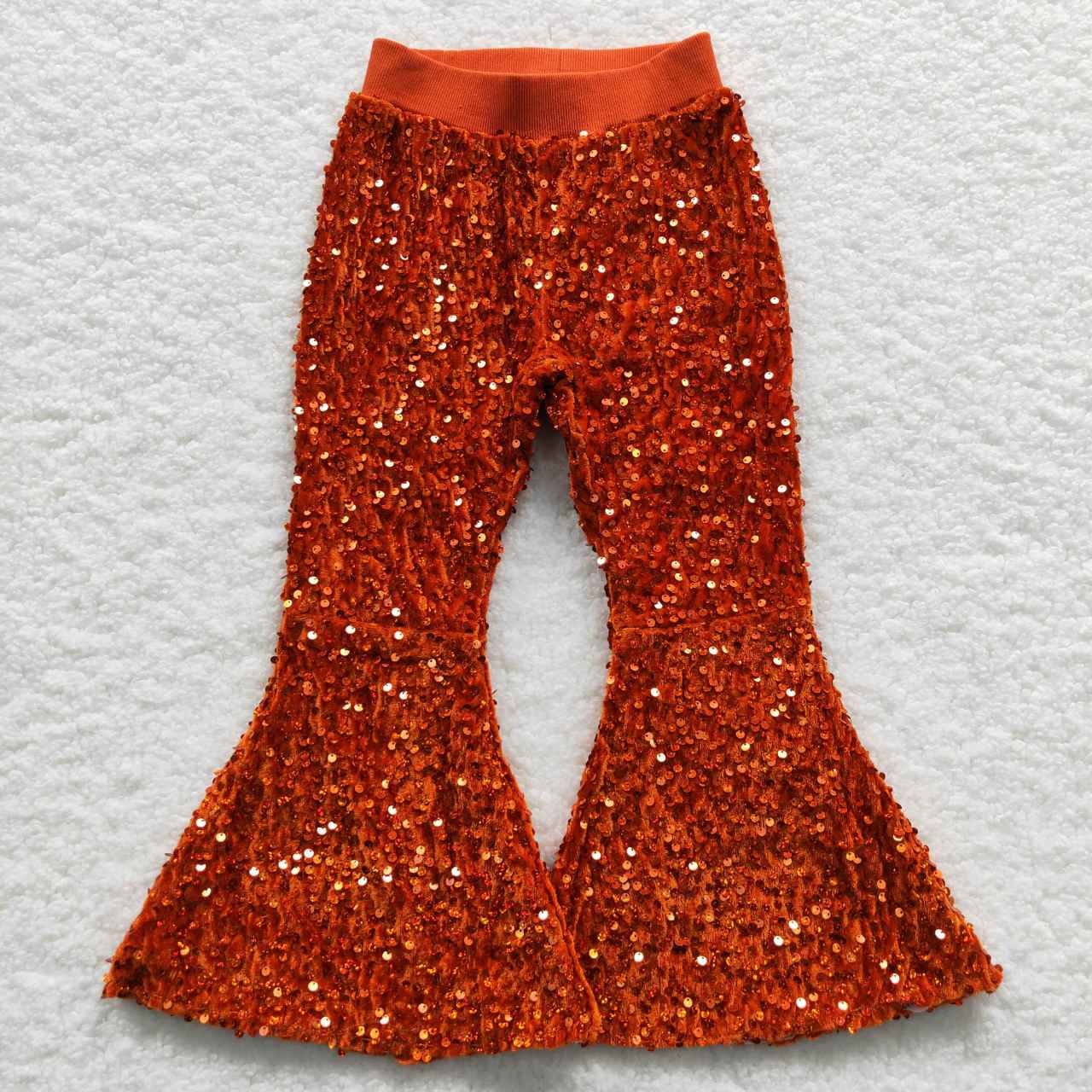 P0147 Red Sequin Bell-bottom Kids Long Pants