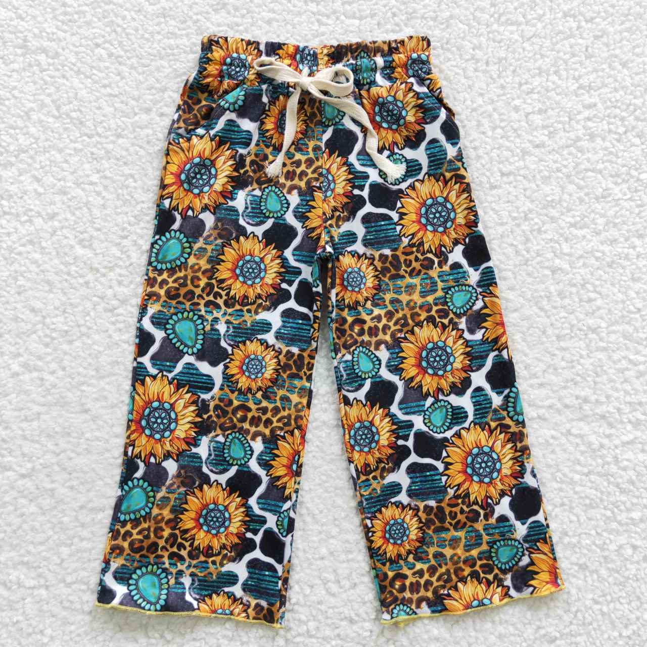 P0138 Sunflower Cowboy Baby Girls Legging Long Pants