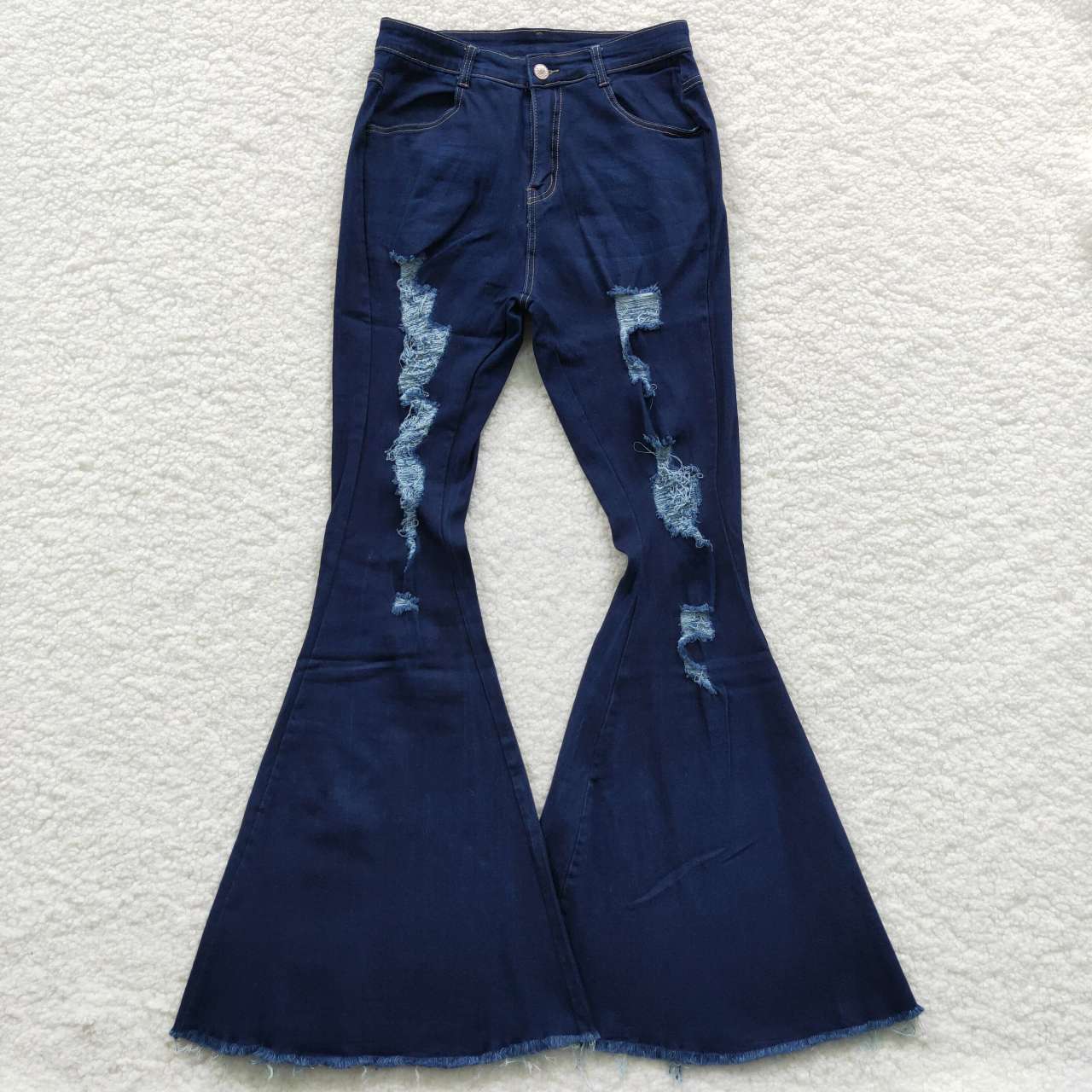 P0119 Adult Blue  Girls Bell Pants Denim Jeans