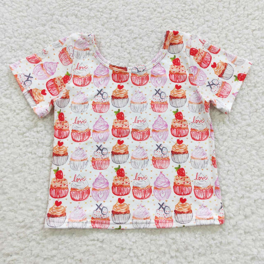 GT0204 Valentine Love Girls Short Sleeve Top T-shirts