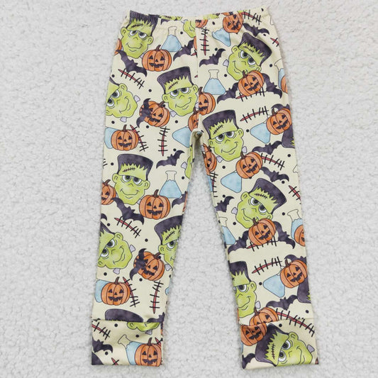 2Pcs BT0248 P0168 Halloween Green Pumpkin Boys Short Sleeve Pants Outfits