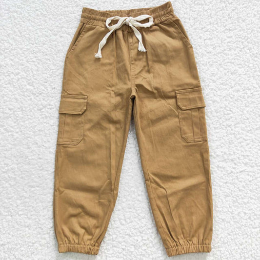 P0134 Brown Pocket Boys Legging Long Pants