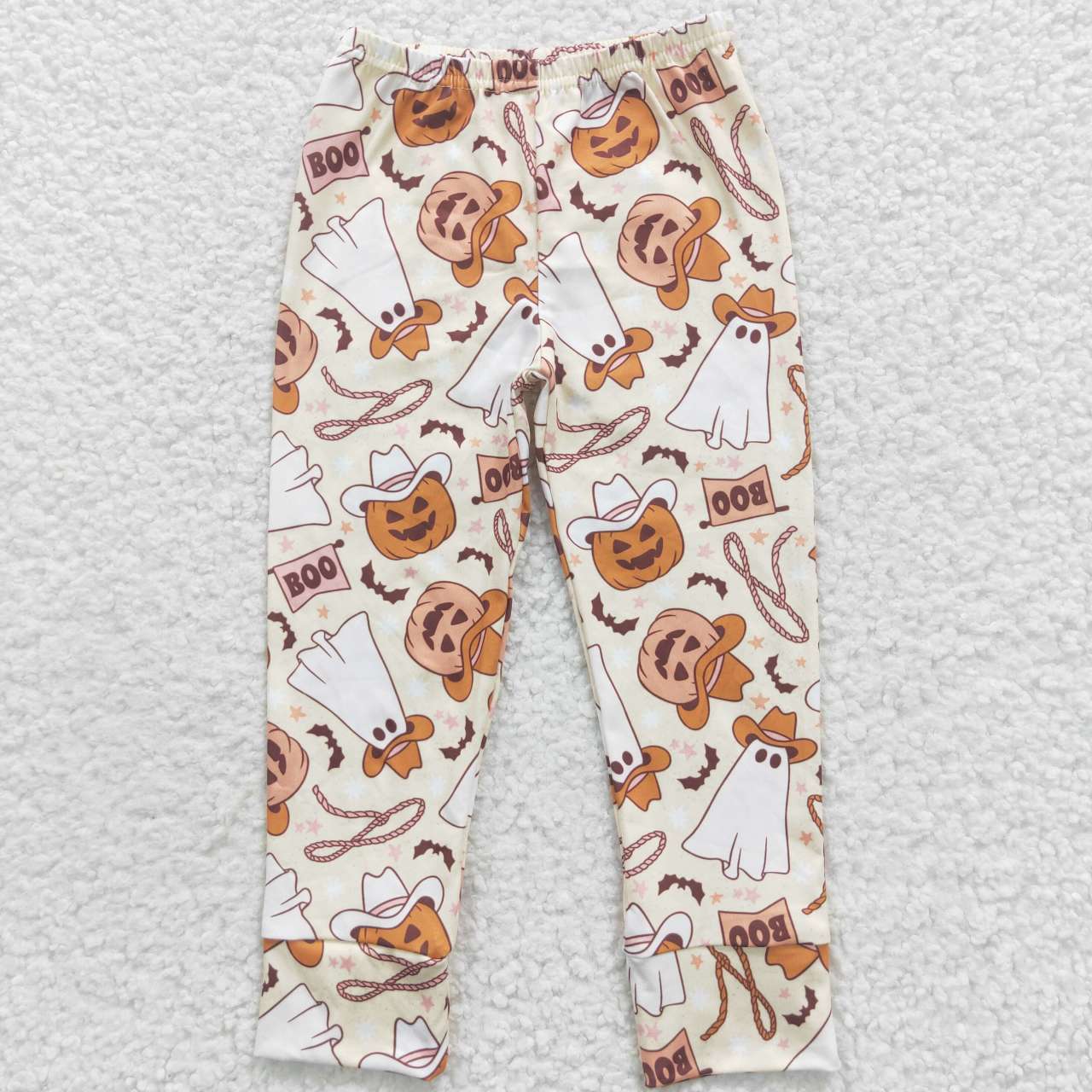 BSPO0130 2Pcs BT0249 P0166 Halloween Howdy Pumpkin Orange Boys Short Sleeve Pants Outfits