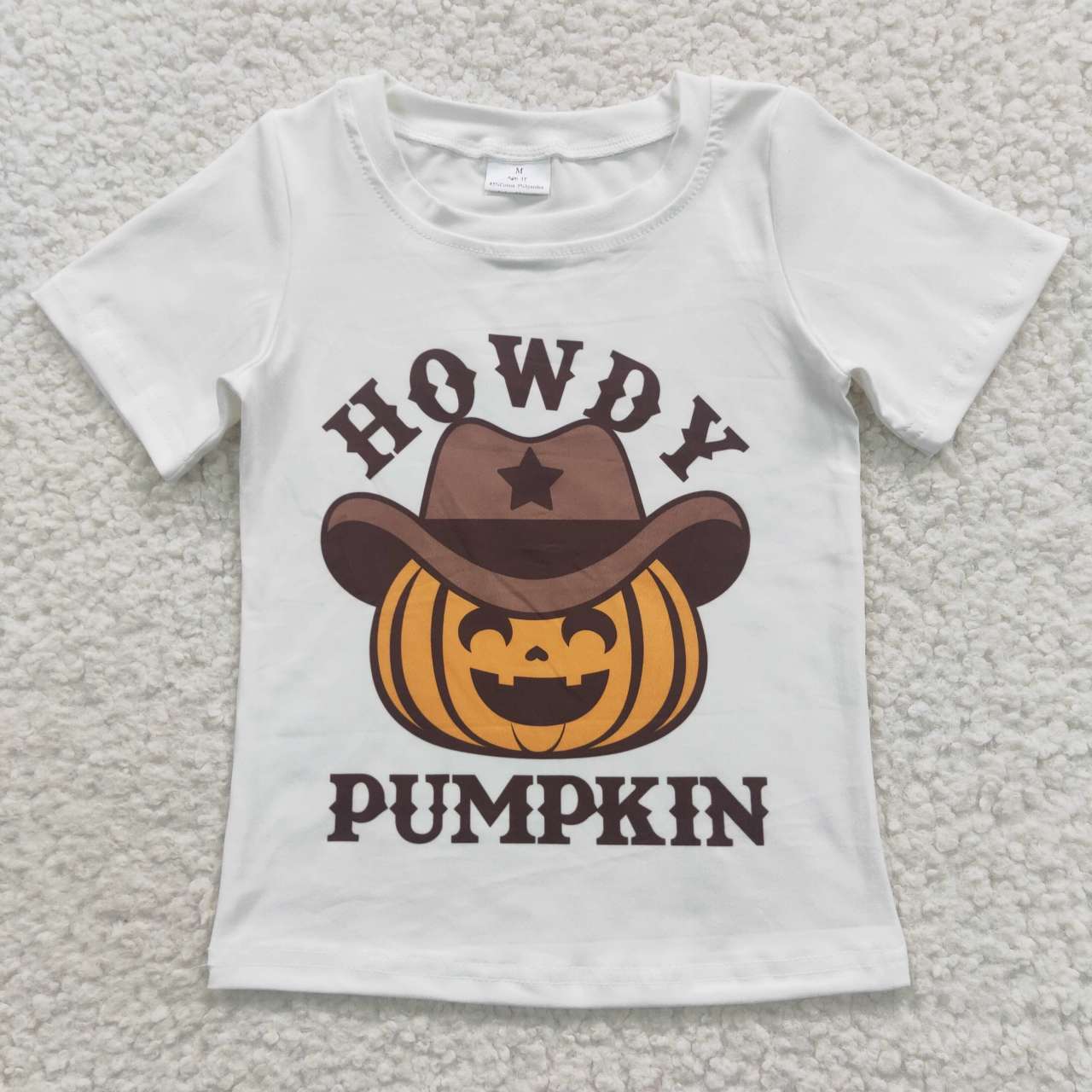 BSPO0130 2Pcs BT0249 P0166 Halloween Howdy Pumpkin Orange Boys Short Sleeve Pants Outfits