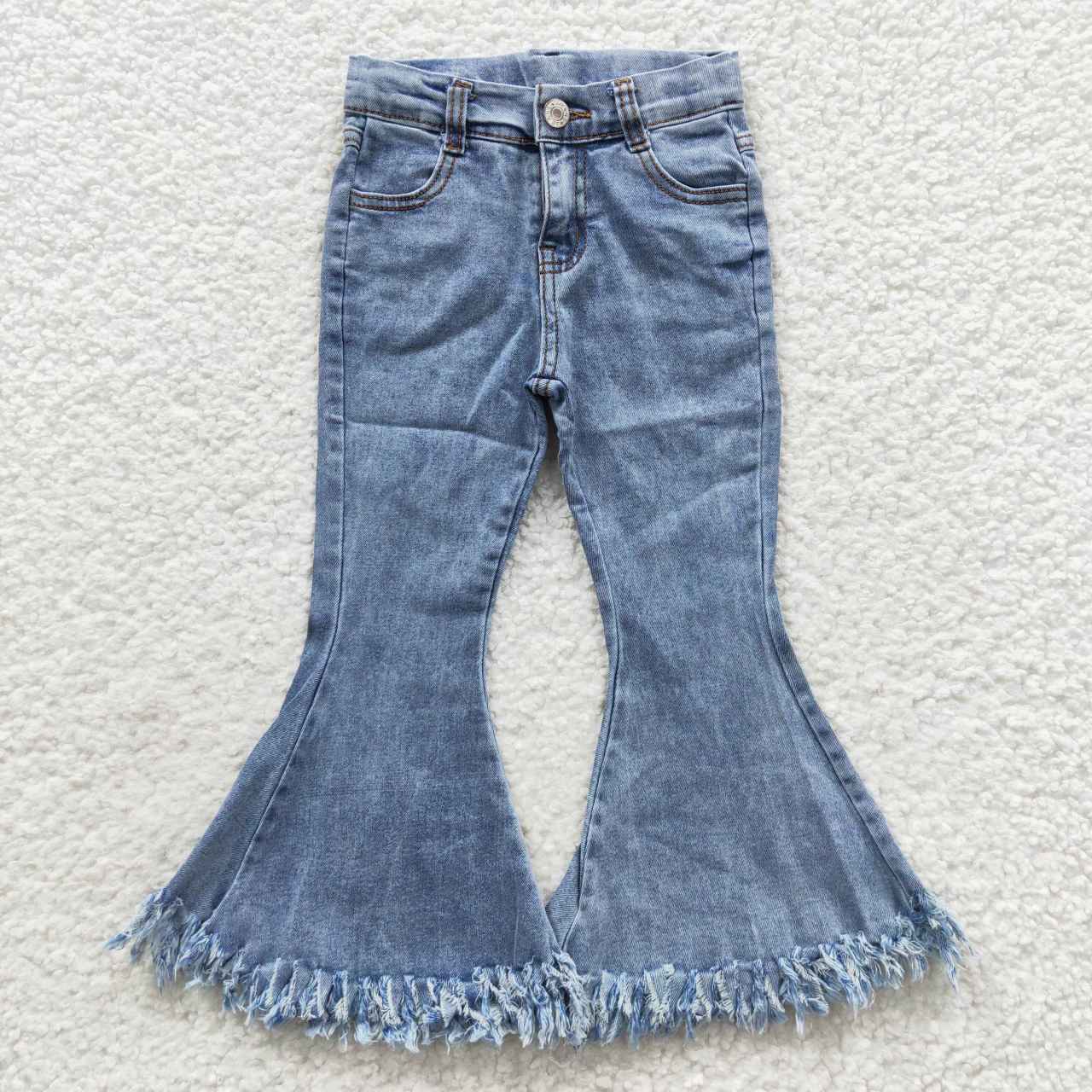 P0132 Blue Girls Bell Pants Denim Jeans