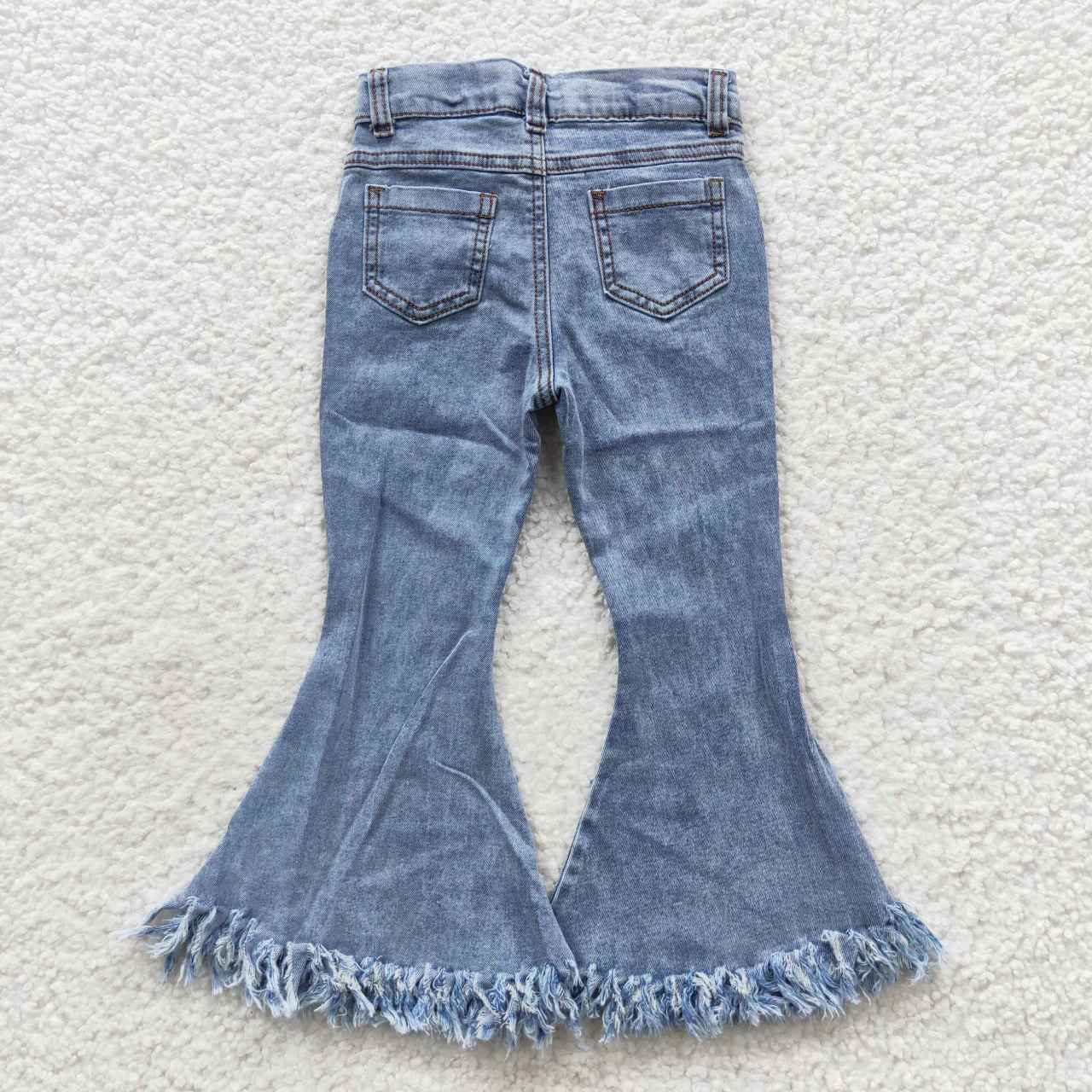 P0132 Blue Girls Bell Pants Denim Jeans