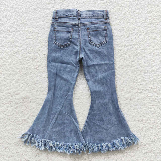 P0132 Blue Girls Bell Pants Denim Jeans