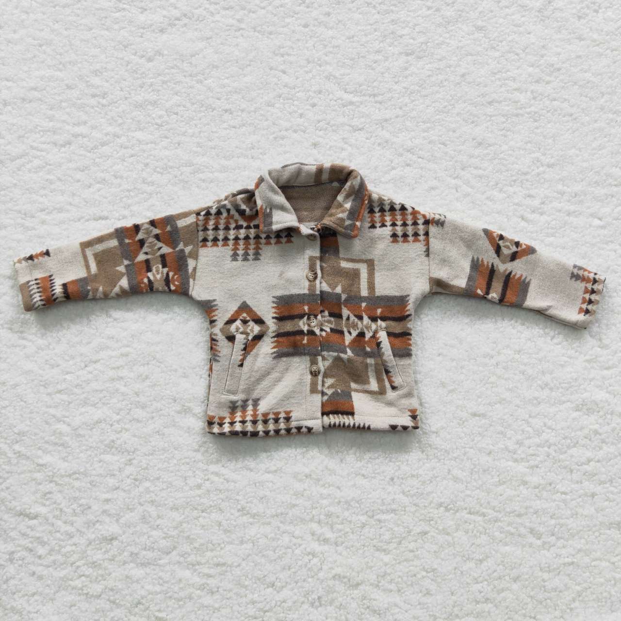 BT0279 Brown Jacket Boys Long Sleeve Top Collar Polo Pullover T-Shirts