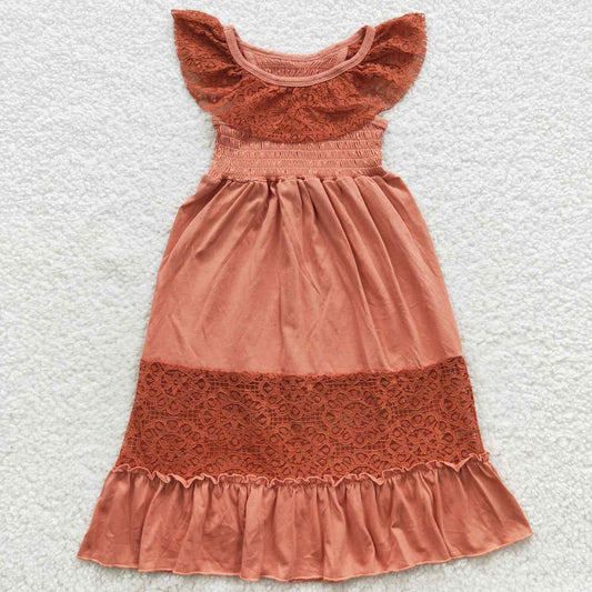 GSD0458 Orange Tutu Girls Short Sleeve Dresses