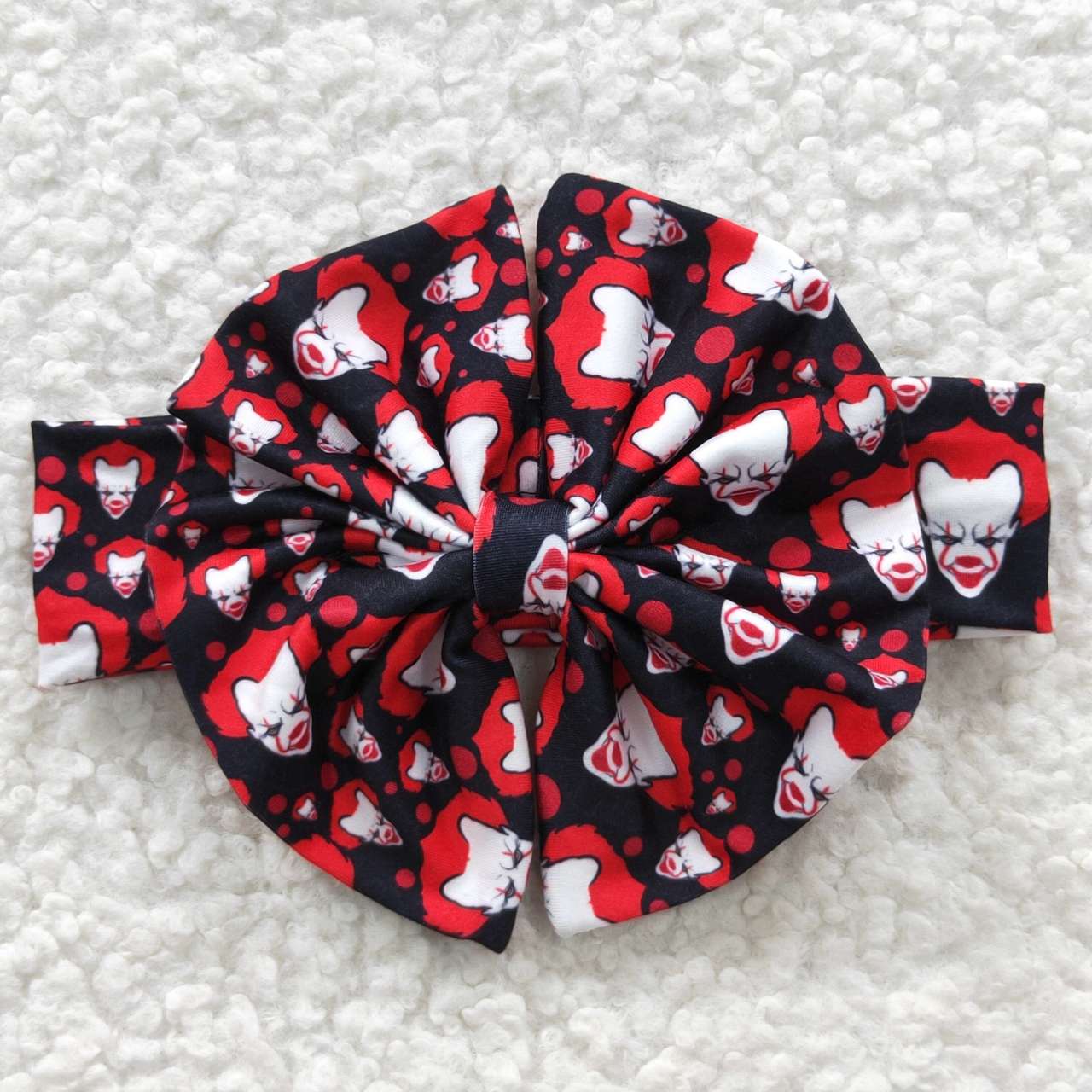 GBO0171 Halloween Black Clown We All Float Down Here With Bow 3pcs Girls Short Sleeve Bummies Outfits