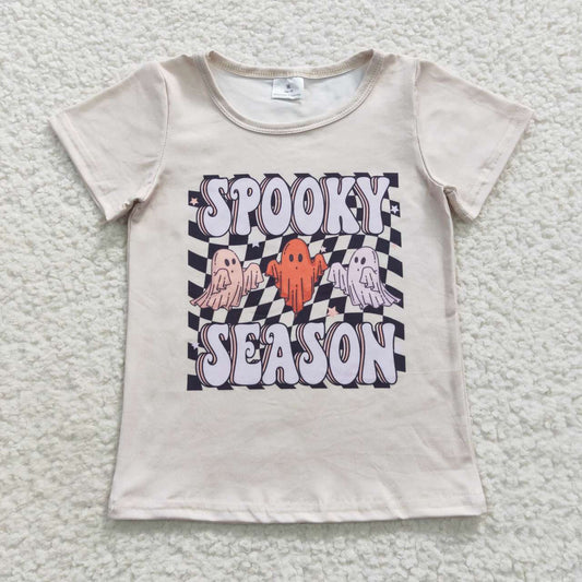 GT0231 Halloween Spooky Season Girls Short Sleeve Top T-shirts