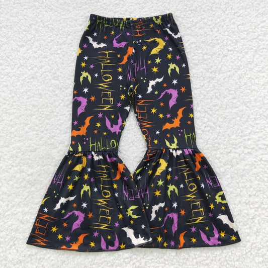 P0174 Halloween Witch Purple Print Girls Long Pants