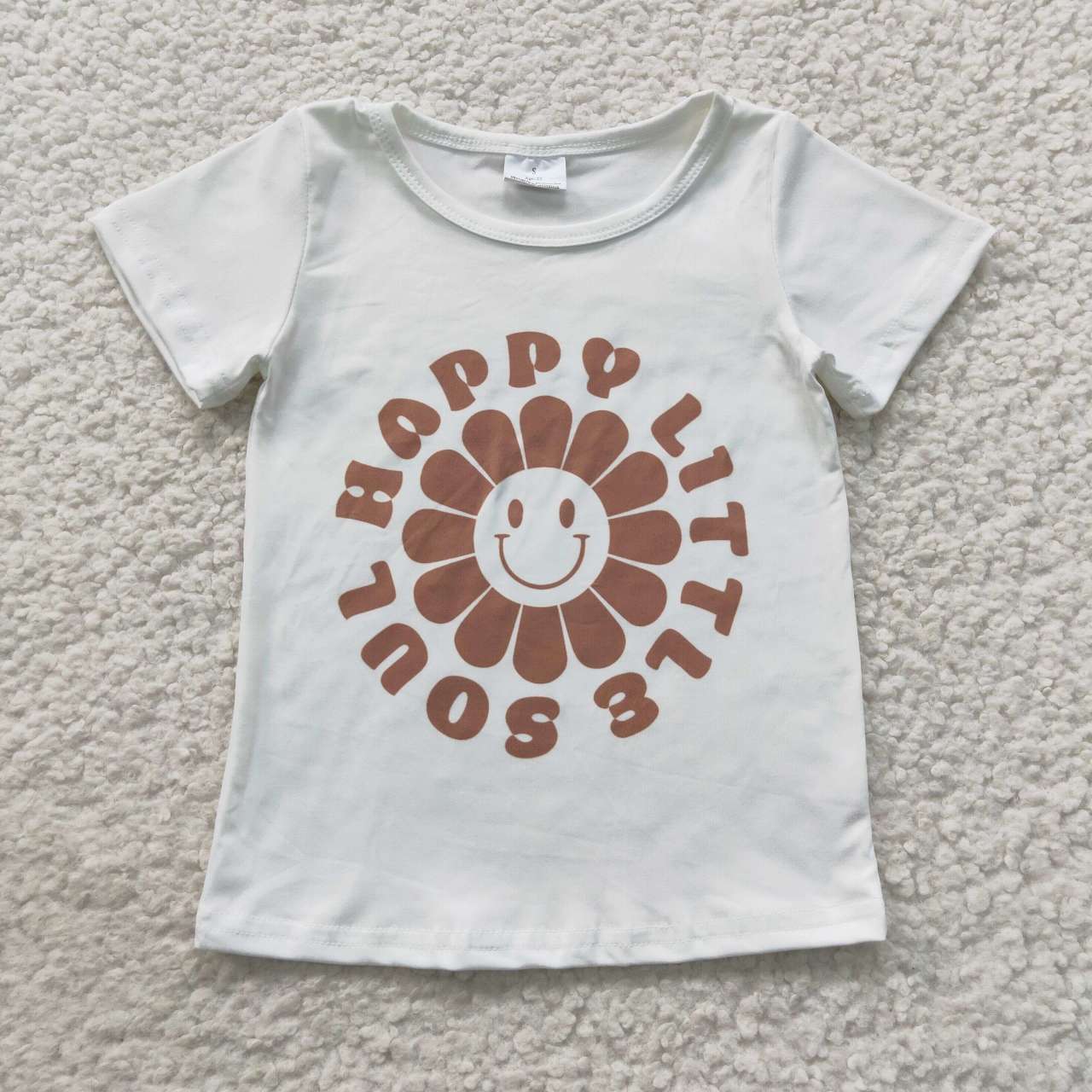 GT0222 Happy Little Soul Sunflower Girls Short Sleeve Top T-shirts