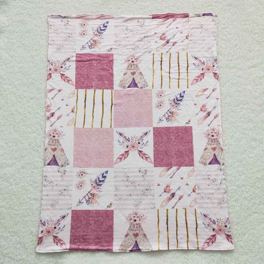 BL0066 Pink Floral Camp Print Blanket