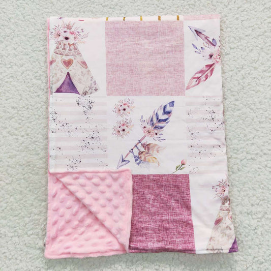 BL0066 Pink Floral Camp Print Blanket