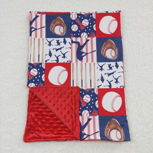 BL0063 RedBlue Softball Print Blanket