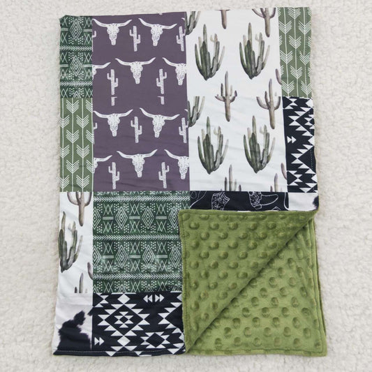 BL0064 Green Cow Print Blanket