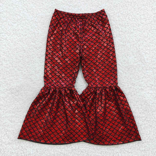 P0247 Red Sequin  Print Girls Long Pants