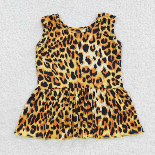 GT0205 Leopard  Girls Short Sleeve Top