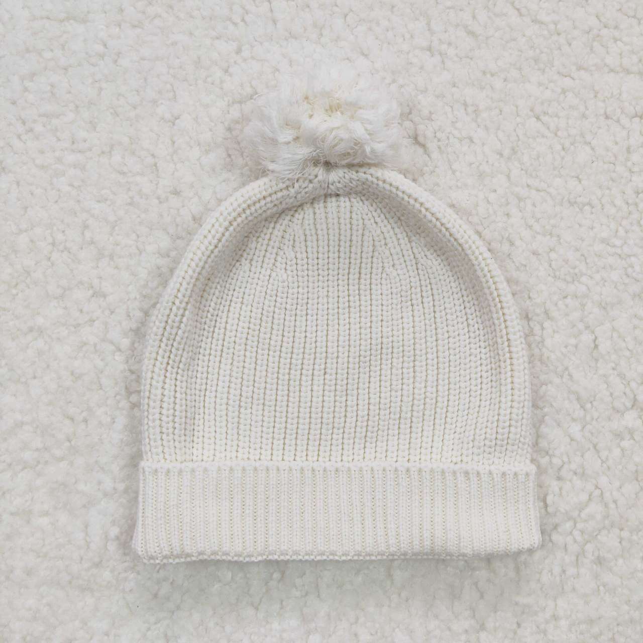 HA0003  White Knit Hat Cap