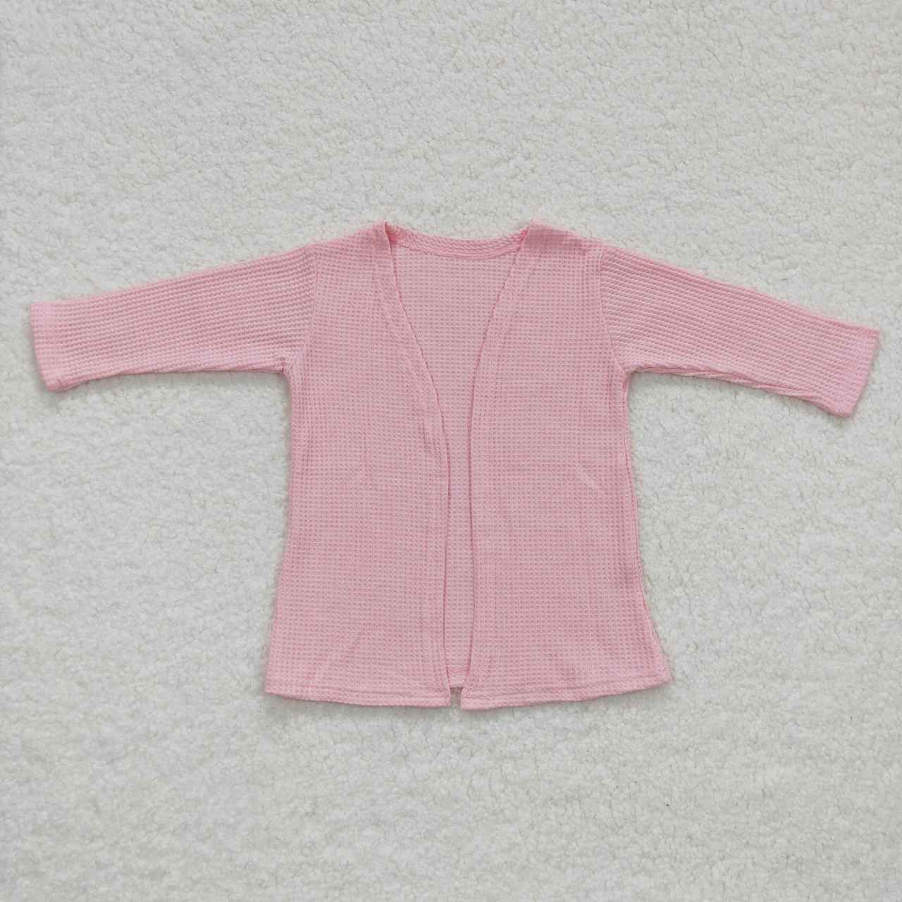 GT0249 Pink Print Girls Long Sleeve Cardigan Sweater