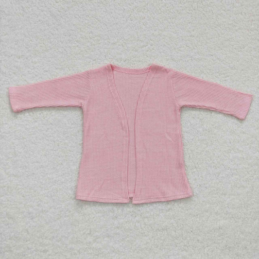 GT0249 Pink Print Girls Long Sleeve Cardigan Sweater