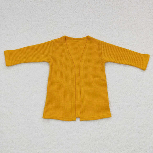 GT0246 Yellow Print Girls Long Sleeve Cardigan Sweater