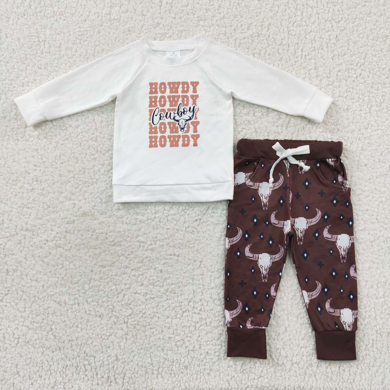 BLP0249 Howdy Highland Cow Boys Long Sleeve Pants Outfits