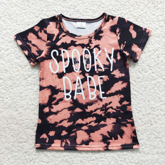 BT0275   Halloween  Spooky Babe  Boys Short Sleeve Top T-shirts