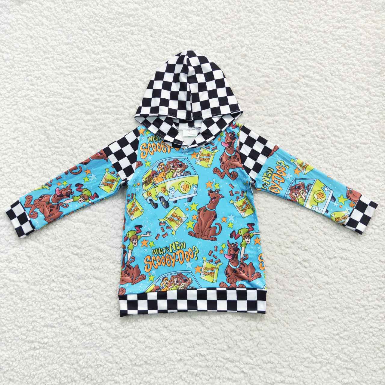 BT0300 Christmas Blue Dog Cartoon Boys Long Sleeve Hoodies Top