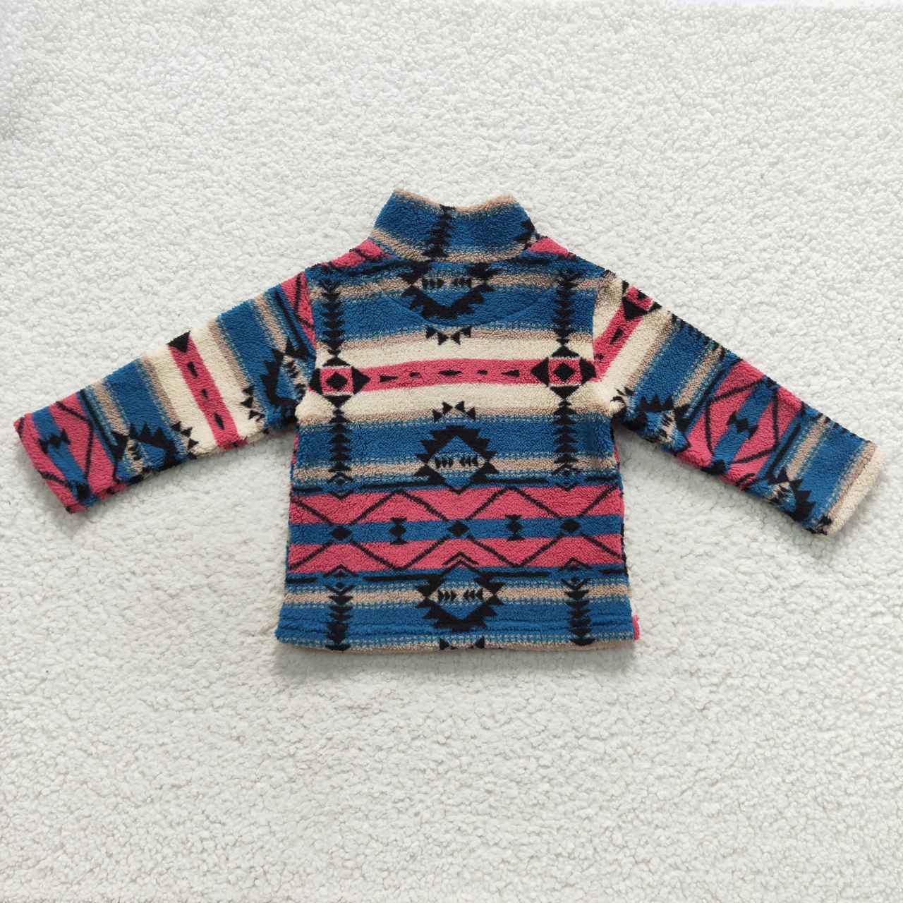 BT0353 Pink Blue  Girls Long Sleeve Top Pullover Coat