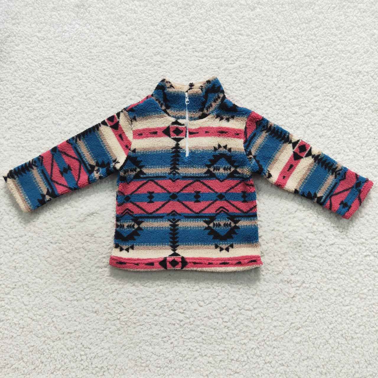 BT0353 Pink Blue  Girls Long Sleeve Top Pullover Coat