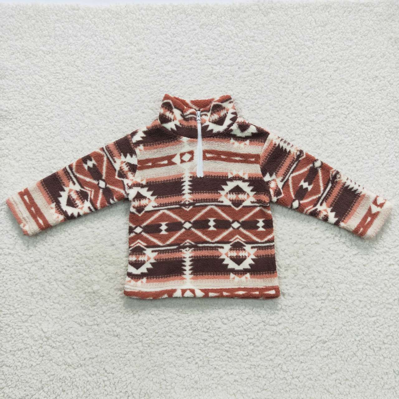 BT0369 Brown  Girls Long Sleeve Top Pullover Coat