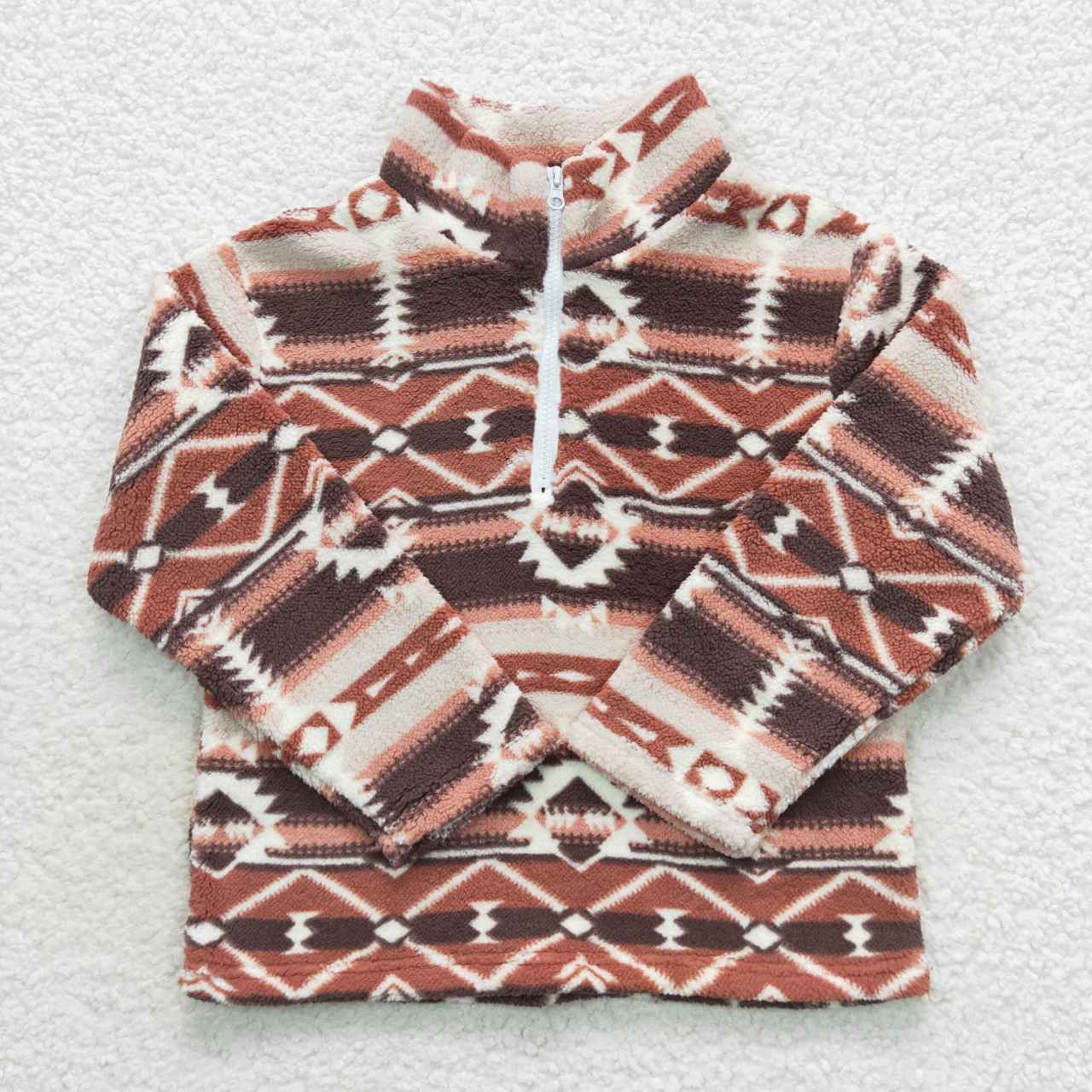 BT0369 Brown  Girls Long Sleeve Top Pullover Coat