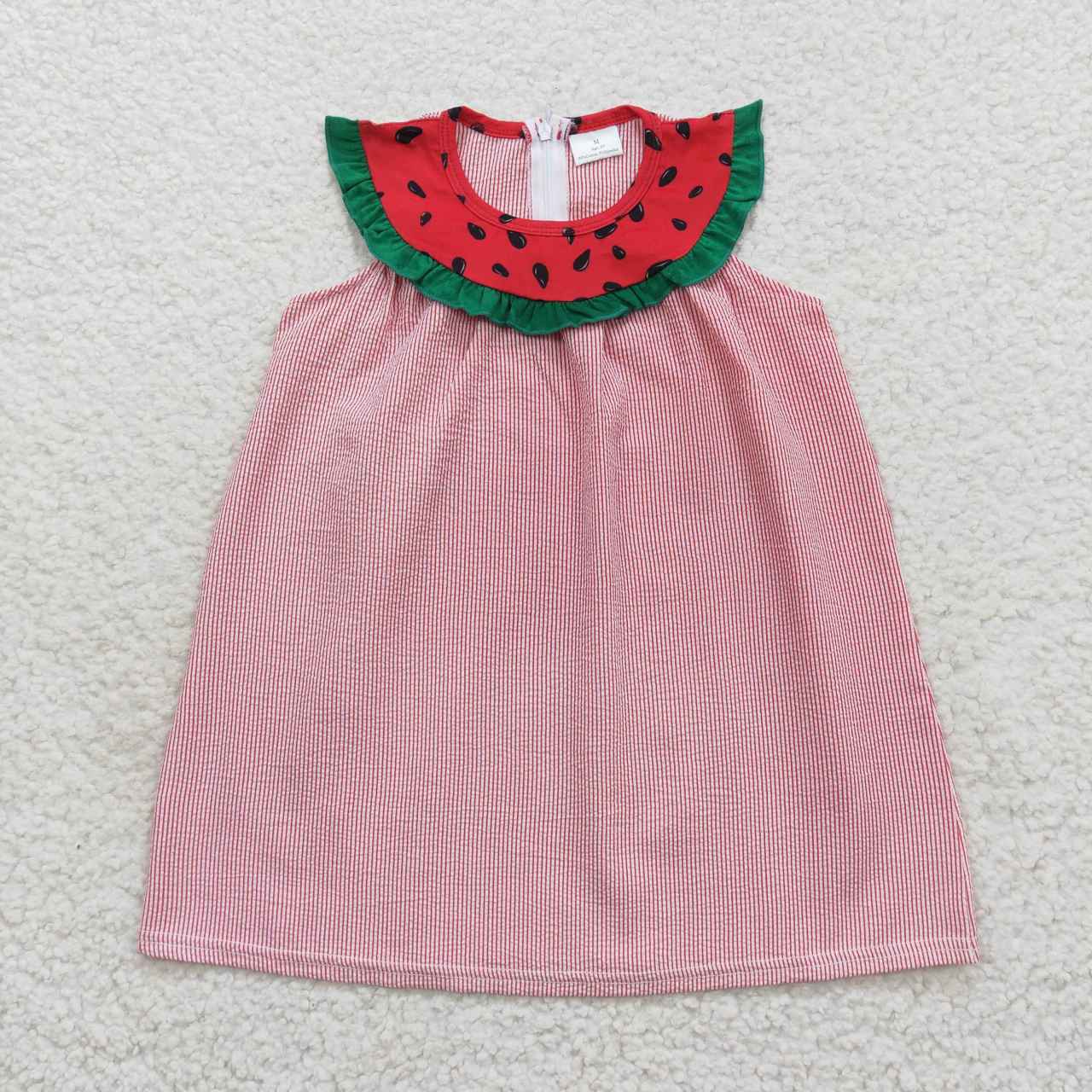 Clearance C15-30 Watermelon  Summer Baby Girls Short Sleeve Dresses