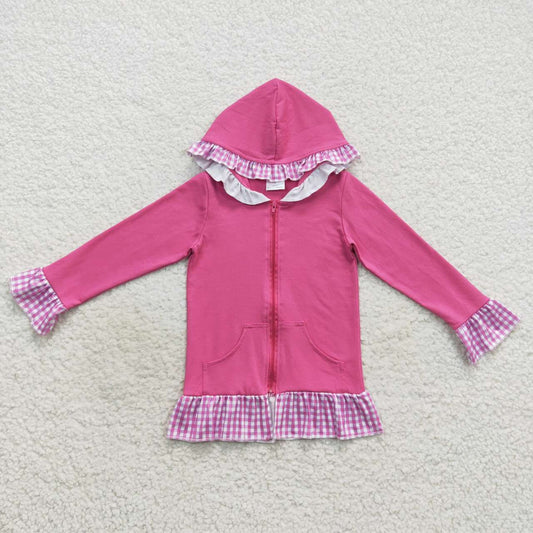 GT0261 Pink  Girls Long Sleeve Hoodies Top